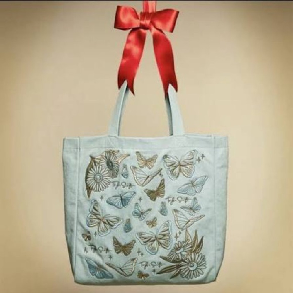 Taylor Swift Blue Butterfly Tote Bag